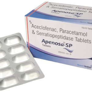 Apenosa SP Aceclofenac, Paracetamol & Serratiopeptidase Tablets