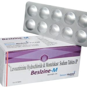 Beslzine-M Tablets - Levocetirizine & Montelukast combination for allergy and asthma relief, manufactured by Bonum Medelae