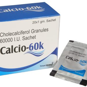Calcio 60K vitamin D3 supplement sachet – 60000 IU cholecalciferol for bone health, immunity boost